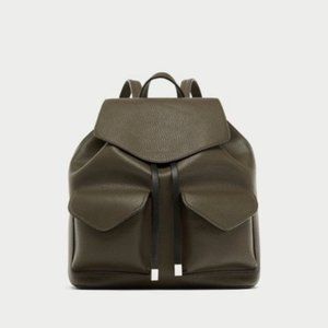 NWT Zara Olive Green Backpack with Pockets